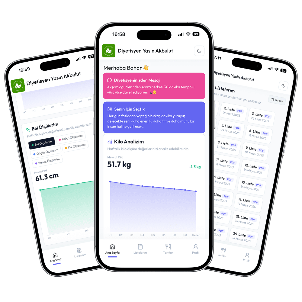 Danışan uygulaması telefon mockup